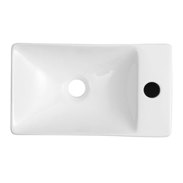 Felix 15 in. W x 8 in. D Modern Wall Mounted Rectangular Ceramic Mini Sink